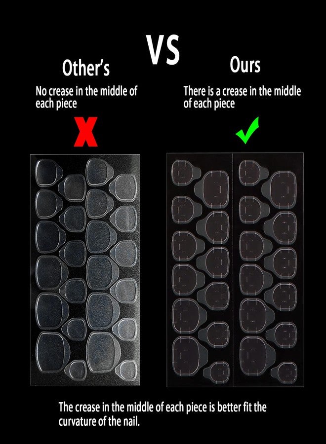 Laza 10 Sheets 240Pcs Ultra-Thin Clear Nail Adhesive Tabs 12 Sizes Waterproof Fake Nails Glue Sticker Super Sticky Nail Bond Double Sided Jelly Glue for Press On Nails Stickers Manicure Tabs - Image 4